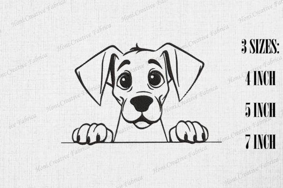 Review: Cute Great Dane Dog Peeking Wall Embroidery