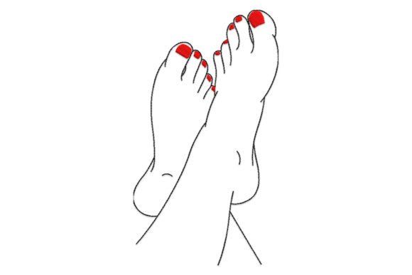 Review: Woman Feet with Red Pedicure Embroidery