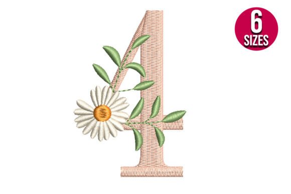 Reviewing Floral Alphabet Number Four for Embroidery